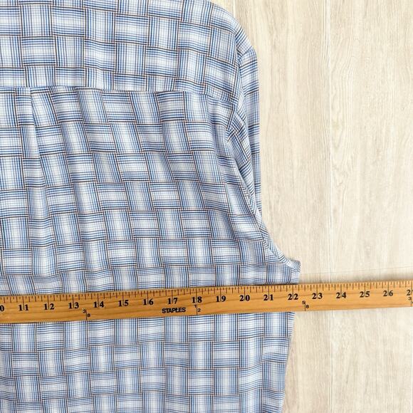 Tommy Bahama Shirt Men's Medium Geometric Collared Silk Cotton Blend Button Up - Picture 10 of 10